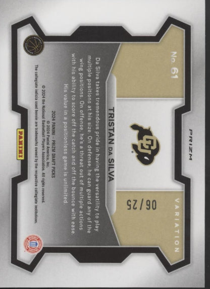 Tristan Da Silva 2024 Panini Prizm Draft Picks Variation Mojo Refractor RC 06/25