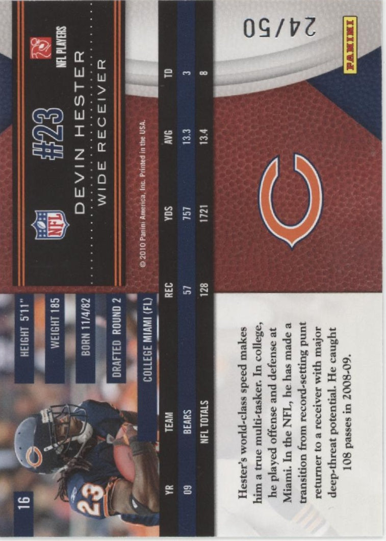 Devin Hester 2010 Leaf Limited 24/50 #16