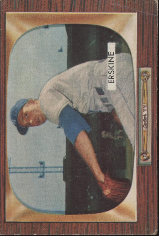 Carl Erskine 1955 Bowman #170 Brooklyn Dodgers VG #1