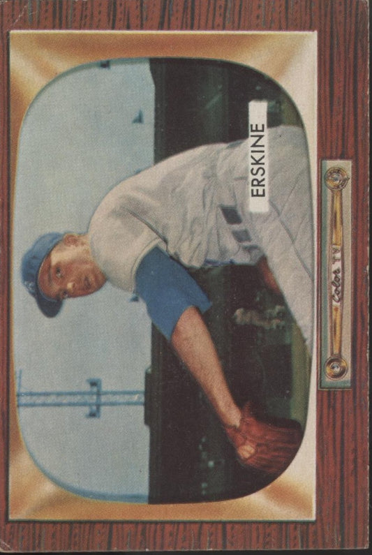 Carl Erskine 1955 Bowman #170 Brooklyn Dodgers VG #2