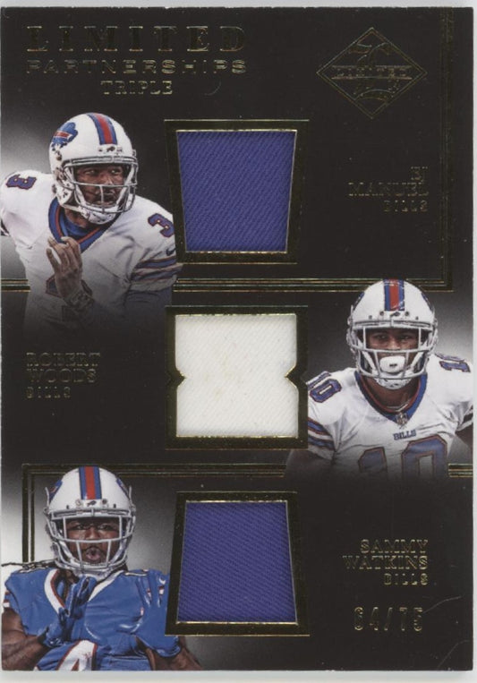 Manuel / Woods / Watkins 2014 Panini Limited Partnerships Triple Swatch 64/75
