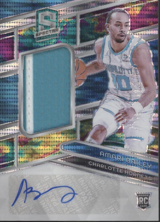 Amari Bailey 2023-24 Panini Spectra Celestial Prizm Swatch RC Auto 76/99 #215