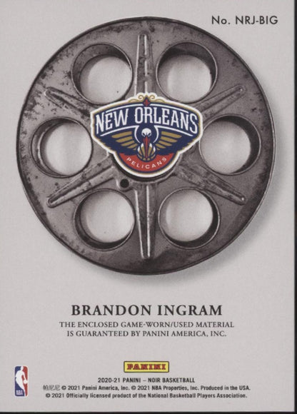 Brandon Ingram 2020-21 Panini Noir Newreels Jerseys Swatch 42/75 #MRJ-BIG