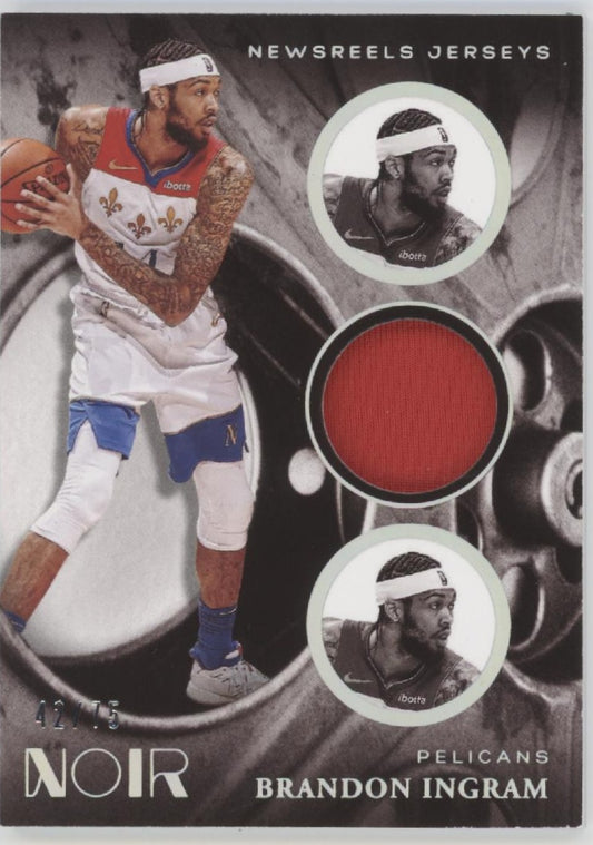 Brandon Ingram 2020-21 Panini Noir Newreels Jerseys Swatch 42/75 #MRJ-BIG