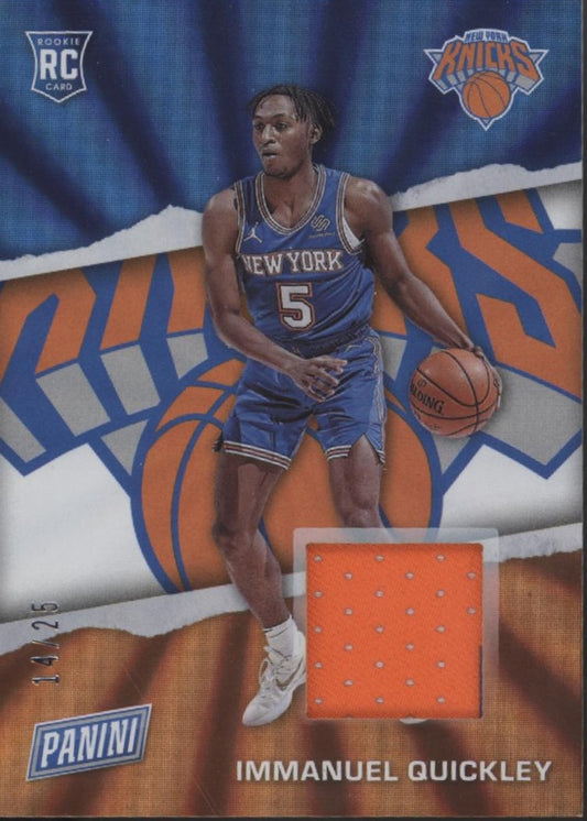 Immanuel Quickley 2021 Panini Father's Day Swatch RC 14/25 #RC9