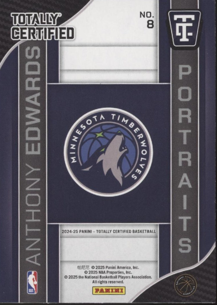 Anthony Edwards 2024-25 Panini Totally Certified Portraits #8