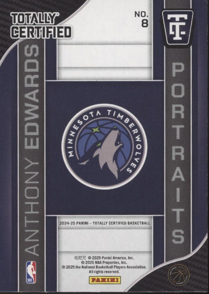 Anthony Edwards 2024-25 Panini Totally Certified Portraits #8