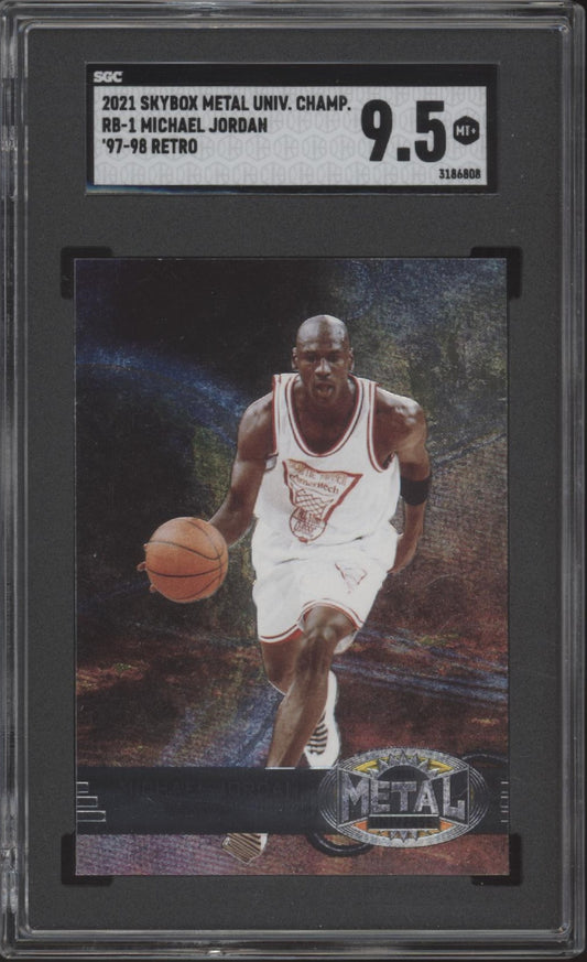 Michael Jordan 2021 Skybox Metal Universe Champions '97-98 Retro #RB-4 SGC 9.5