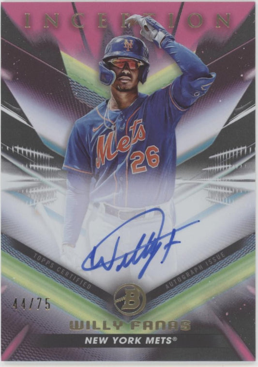 Willy Fanas 2023 Bowman Inception Fuchsia Auto 44/75 #BPA-WFS