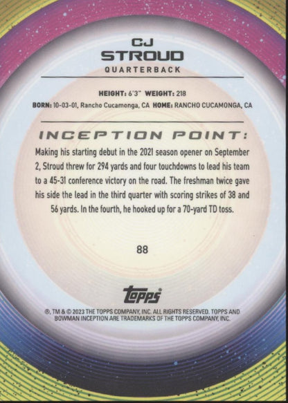 CJ Stroud 2023 Bowman University Inception #88
