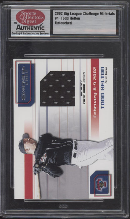 Todd Helton 2002 Donruss Big League Challenge Materials Swatch #1 SCD Authentic