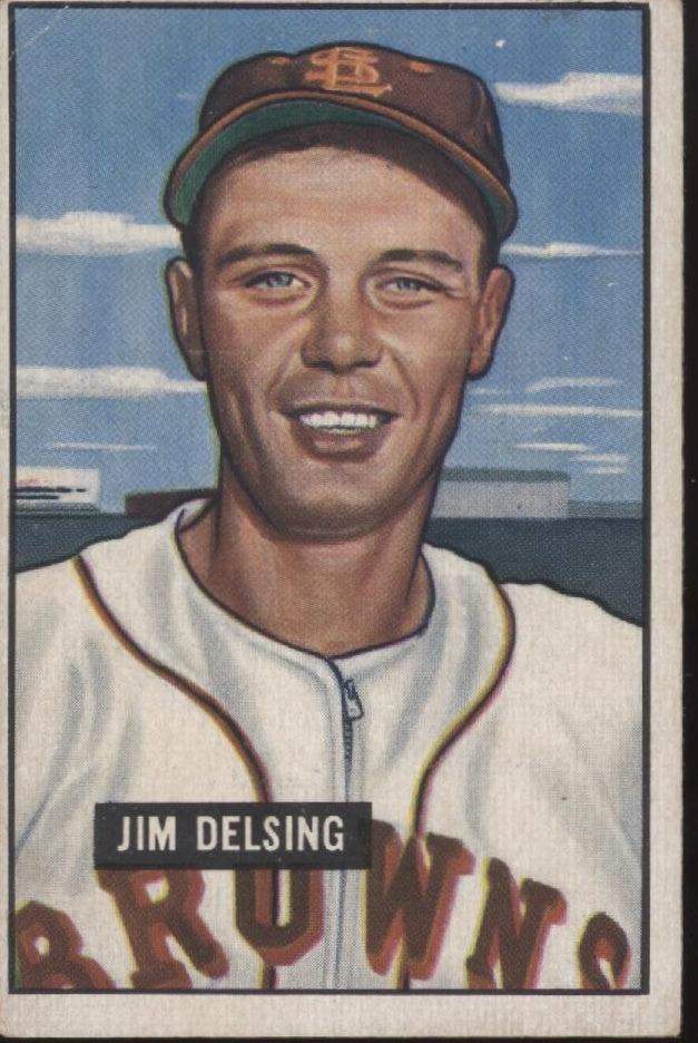 Jim Delsing 1951 Bowman RC #279 St. Louis Browns VG-EX
