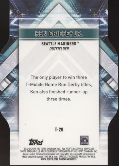 Ken Griffey Jr. 2023 Stadium Club Chrome Triumvirates Die-Cut Red Refractor #T20
