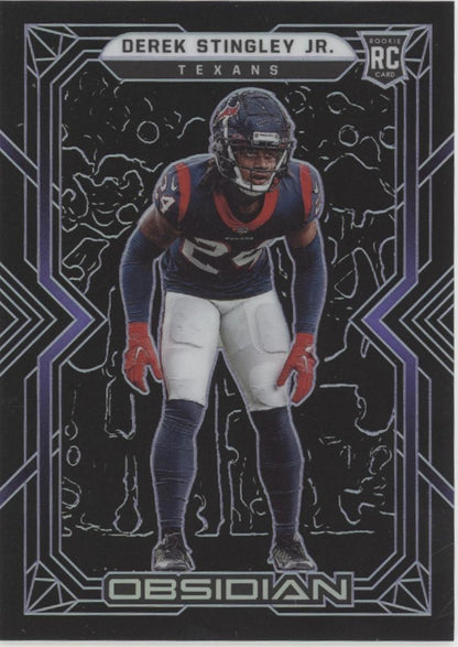 Derek Stingley Jr. 2022 Panini Obsidian Purple Refractor RC 010/100 #148