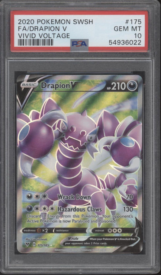 Drapion V Pokemon Vivid Voltage Full Art #175 PSA 10