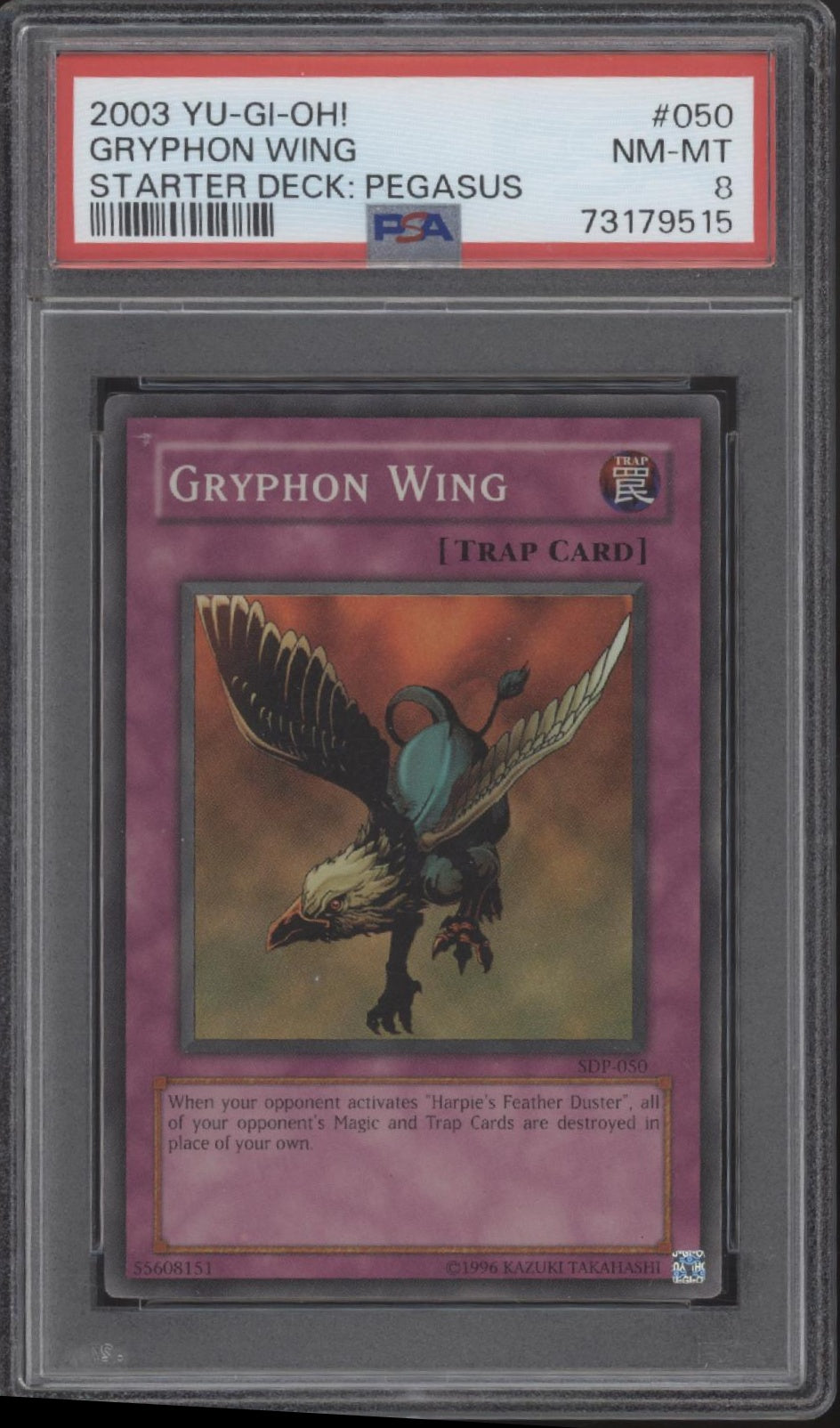Gryphon Wing Yu-Gi-Oh! Starter Deck Pegasus #050 PSA 8