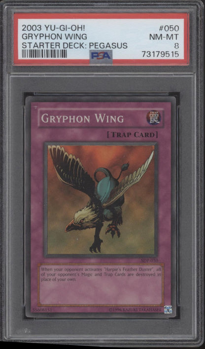 Gryphon Wing Yu-Gi-Oh! Starter Deck Pegasus #050 PSA 8