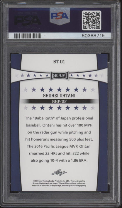 Shohei Ohtani 2018 Leaf Draft Stars #ST-01 PSA 9 #1