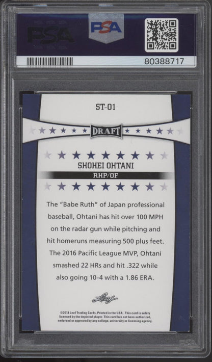 Shohei Ohtani 2018 Leaf Draft Stars #ST-01 PSA 9 #2