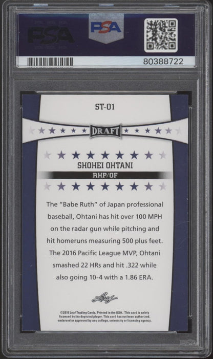 Shohei Ohtani 2018 Leaf Draft Stars #ST-01 PSA 9 #3