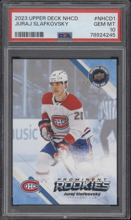 Juraj Slafkovsky 2023-24 UD National Hockey Card Day RC #NHCD-1 PSA 10 #2