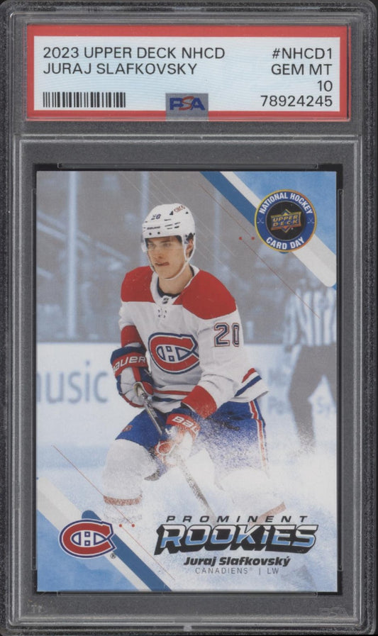 Juraj Slafkovsky 2023-24 UD National Hockey Card Day RC #NHCD-1 PSA 10 #2