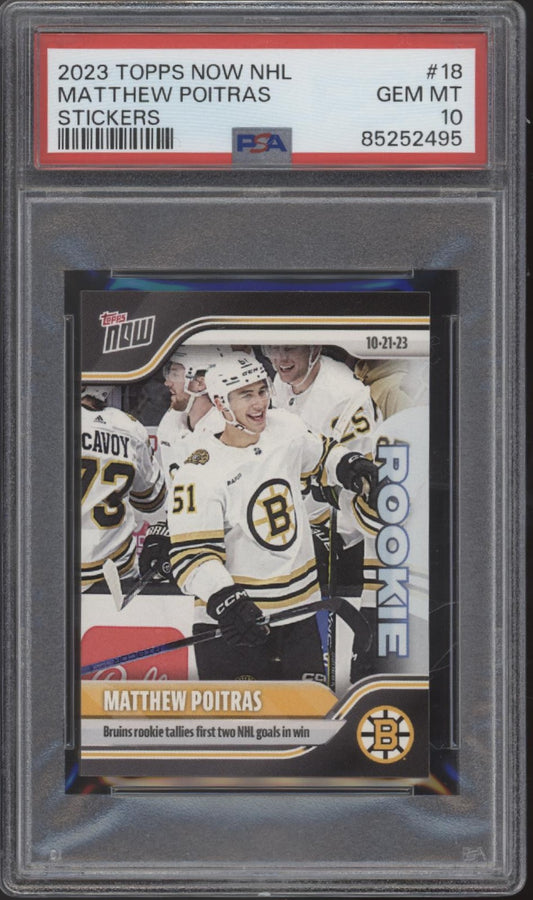 Matthew Poitras 2023-24 Topps Now Stickers RC #18 PSA 10 #2