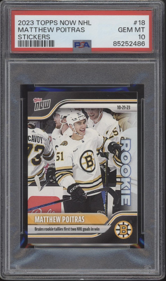 Matthew Poitras 2023-24 Topps Now Stickers RC #18 PSA 10 #3