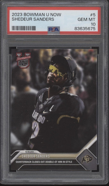 Shedeur Sanders 2023 Bowman University Now #5 PSA 10 #3