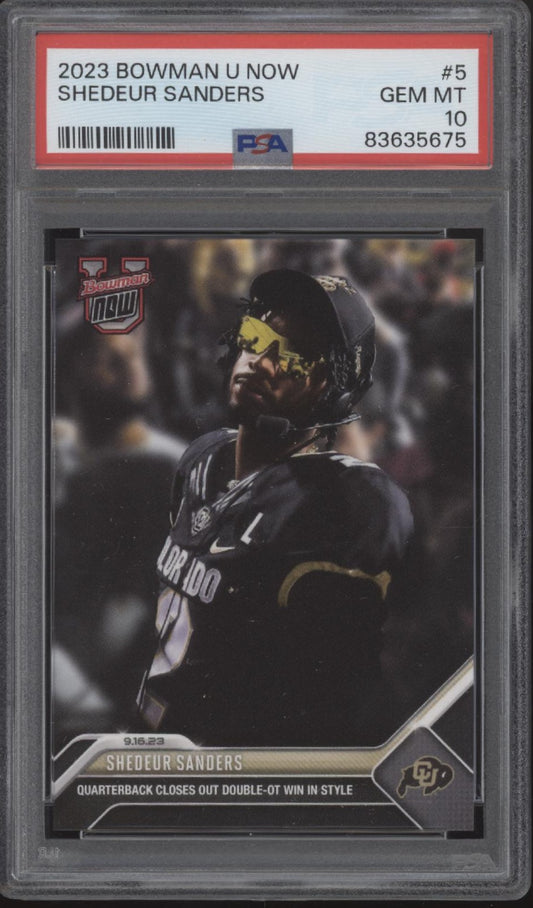 Shedeur Sanders 2023 Bowman University Now #5 PSA 10 #3