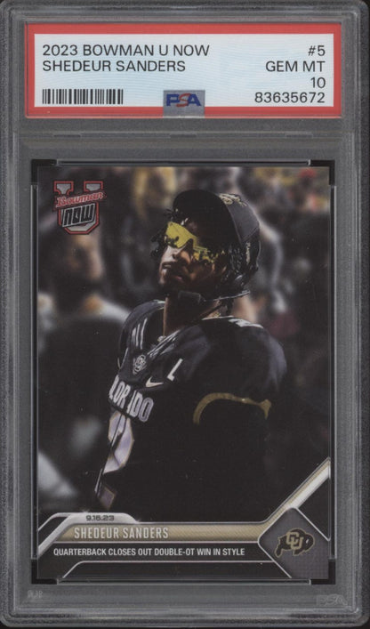 Shedeur Sanders 2023 Bowman University Now #5 PSA 10 #4
