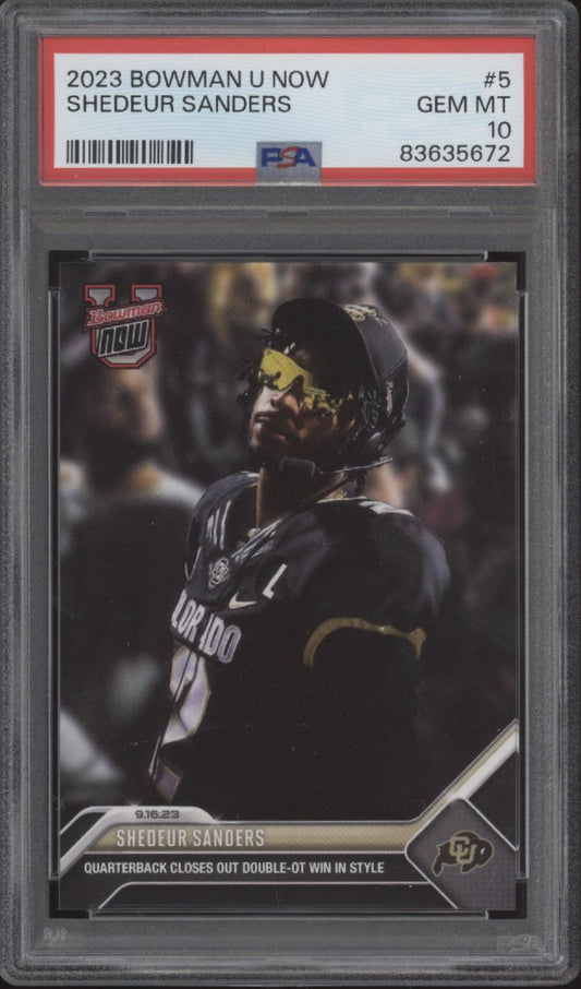Shedeur Sanders 2023 Bowman University Now #5 PSA 10 #4