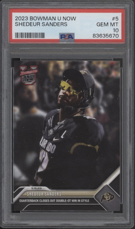 Shedeur Sanders 2023 Bowman University Now #5 PSA 10 #5