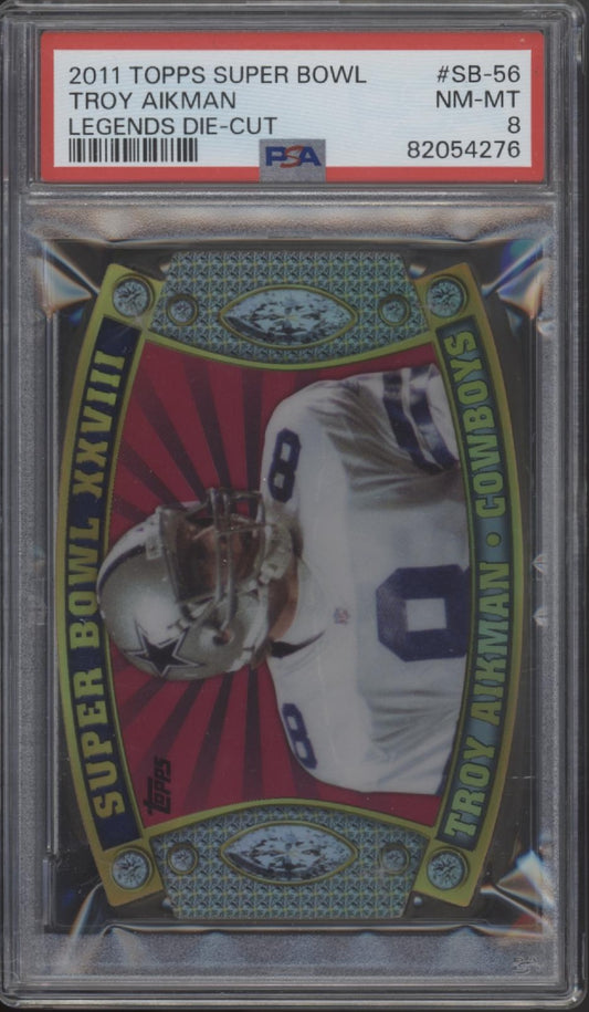 Troy Aikman 2011 Topps Super Bowl Legends Die-Cut #SB-56 PSA 8 #1