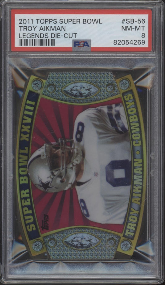 Troy Aikman 2011 Topps Super Bowl Legends Die-Cut #SB-56 PSA 8 #2