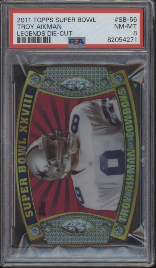 Troy Aikman 2011 Topps Super Bowl Legends Die-Cut #SB-56 PSA 8 #3