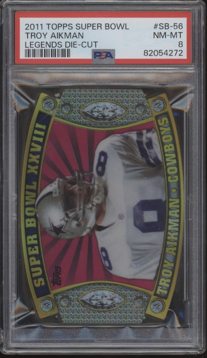 Troy Aikman 2011 Topps Super Bowl Legends Die-Cut #SB-56 PSA 8 #4
