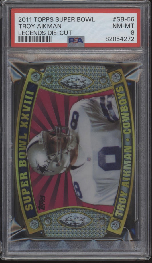 Troy Aikman 2011 Topps Super Bowl Legends Die-Cut #SB-56 PSA 8 #4