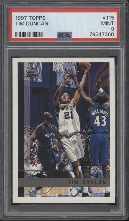 Tim Duncan 1997-98 Topps RC #115 PSA 9 #1