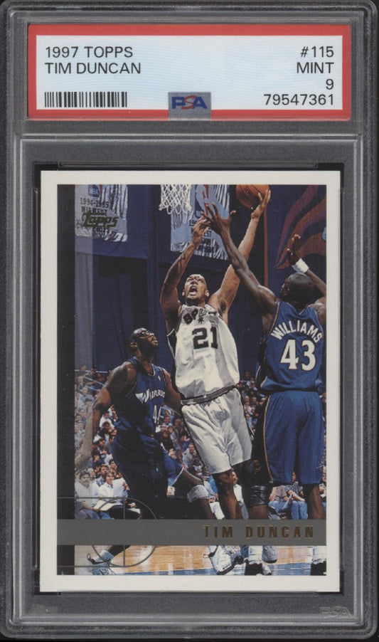 Tim Duncan 1997-98 Topps RC #115 PSA 9 #2