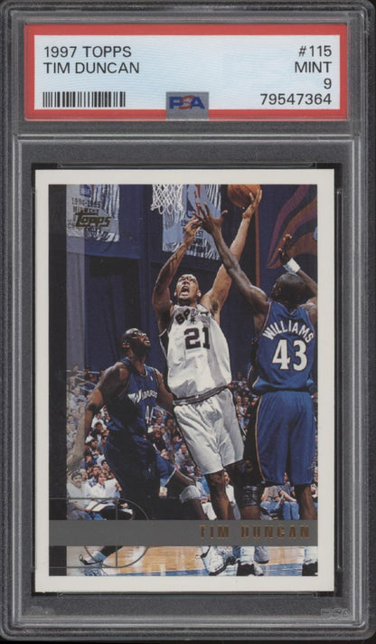 Tim Duncan 1997-98 Topps RC #115 PSA 9 #3