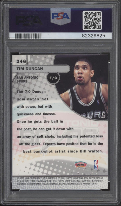 Tim Duncan 1999-00 Topps Finest Edge #246 PSA 9