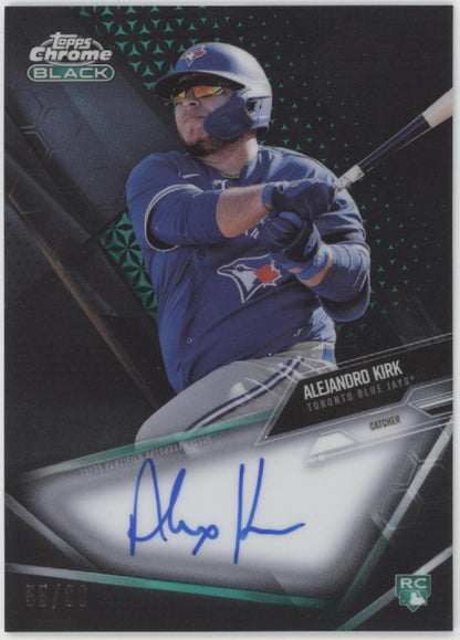 Alejandro Kirk 2021 Topps Chrome Black Green Refractor RC Auto 55/99 #CBA-AKI