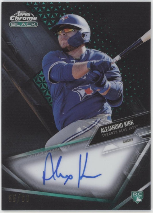 Alejandro Kirk 2021 Topps Chrome Black Green Refractor RC Auto 55/99 #CBA-AKI