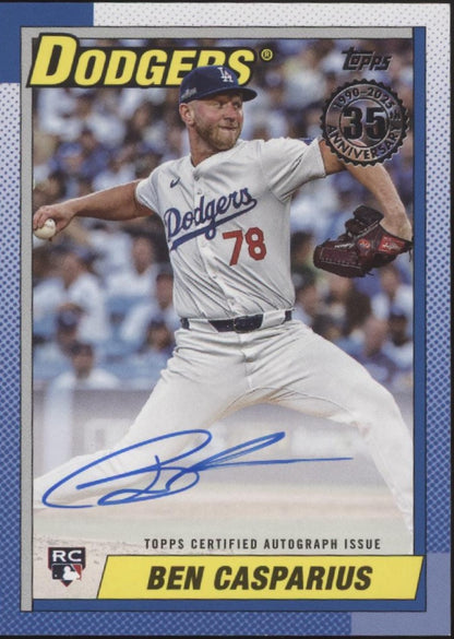 Ben Casparius 2025 Topps 35th Anniversary '90 RC Auto #90B2-BCA