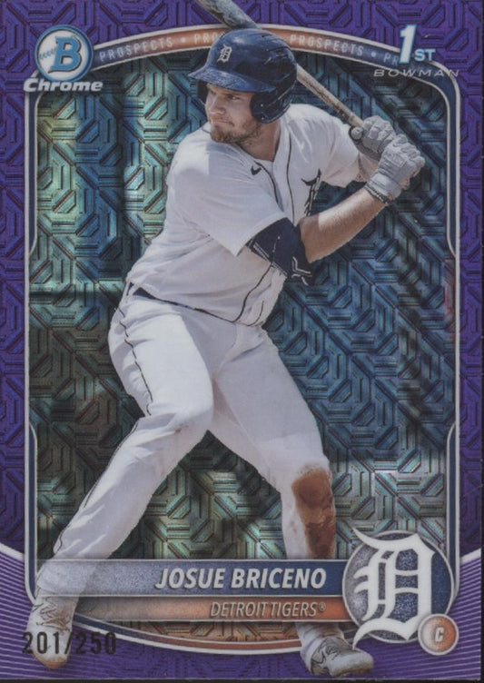 Josue Briceno 2025 Bowman Chrome Prospects Purple Mojo Refractor 201/250