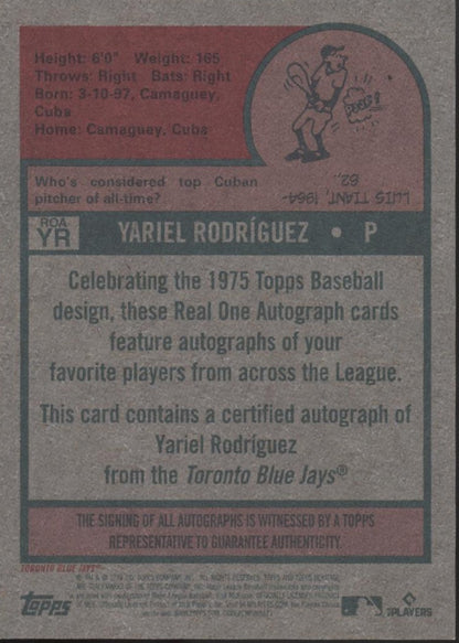 Yariel Rodriguez 2024 Topps Heritage RC Auto #ROA-YR