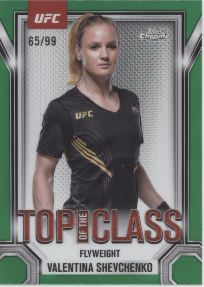 Valentina Shevchenko 2025 Topps Chrome Top of the Class Green Refractor 65/99