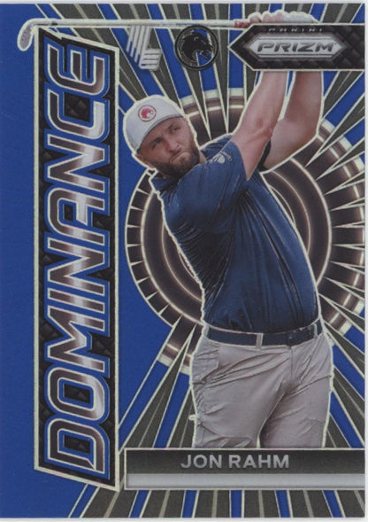Jon Rahm 2024 Panini Prizm LIV Dominance Blue Prizm 01/99 #10