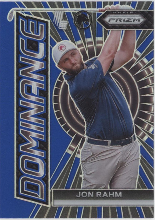 Jon Rahm 2024 Panini Prizm LIV Dominance Blue Prizm 01/99 #10